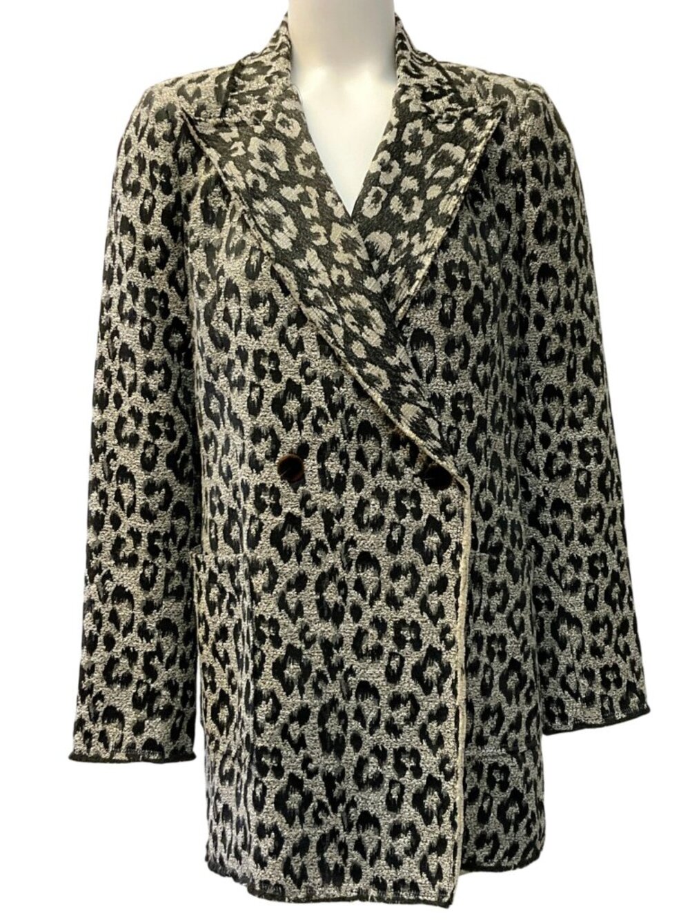 Le Superbe Black / Beige Leopard Print Blazer